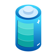 Green technology element isometric icon.