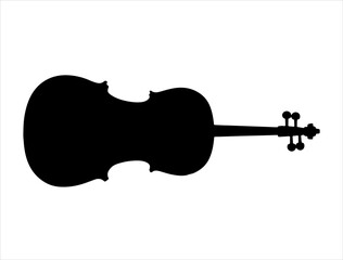Cello silhouette vector art white background