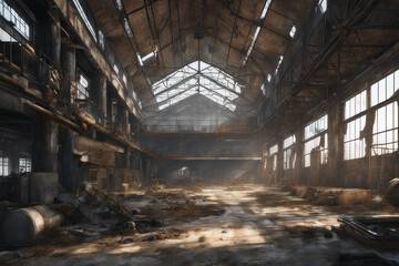 Obraz premium interior of a post apocalyptic building