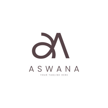 A logo design template vector illustration in line art style. Simple vector logo brand for apparel, fashion, boutique, business and company