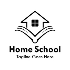 Home school design logo template illustration