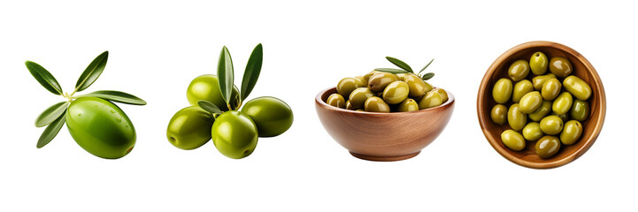Olive, transparent background, isolated image, generative AI
