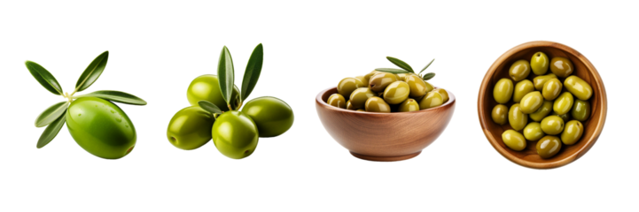 Olive, transparent background, isolated image, generative AI

