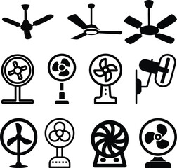 set of  interior fan icons