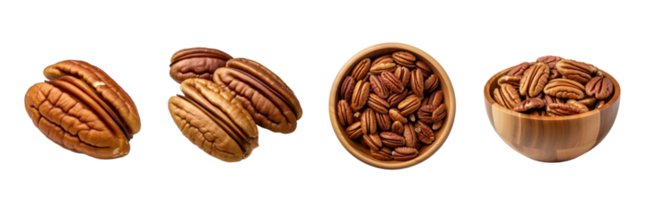 Pecan, transparent background, isolated image, generative AI
