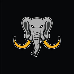 Elephant mascot logo vector design template
