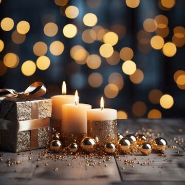 Festliches Adventsgesteck mit Kerzen
