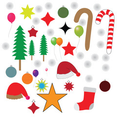 Christmas design. Christmas decorative elements, vector set