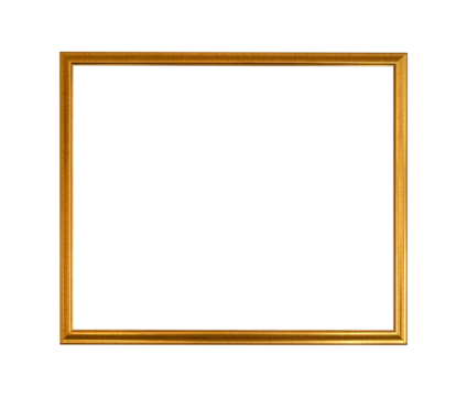Golden frame vintage style for photo or painting isolated on transparent background PNG file.
