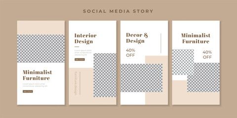 Minimalist interior social media story template