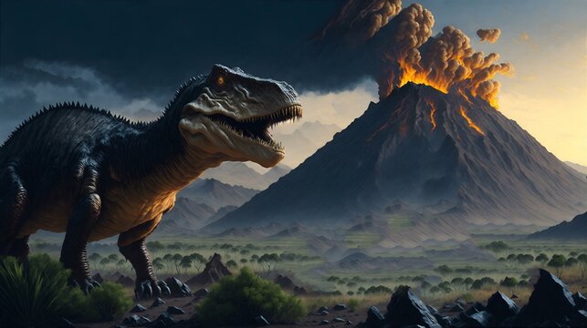 Fototapeta 絶滅した恐竜｜extinct dinosaur. Generative AI