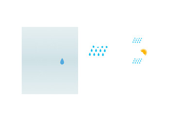 Digital png illustration of digital interface with weather forecast on transparent background