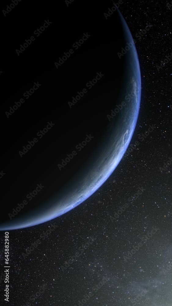 Leinwandbilder a cinematic rendering of planet earth during sunrise as view from space with vibrant blue sky atmosp