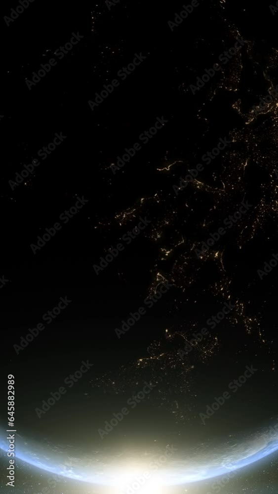 Leinwandbilder a cinematic rendering of planet earth during sunrise as view from space with vibrant blue sky atmosp