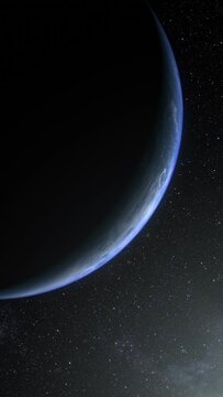 A cinematic rendering of planet Earth during sunrise as view from space with vibrant blue sky atmosphere
World map element of this clip furnished by NASA : https://visibleearth.nasa.gov/collection/148