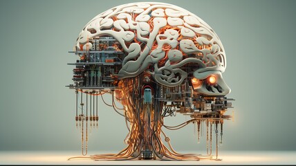 Fototapeta na wymiar Robot Brain. Generated AI