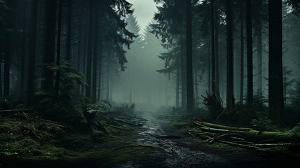 Forest in the Fog. Generated AI