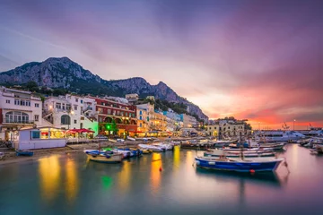 Fototapete Neapel Capri, Italy at Marina Grande at Twilight