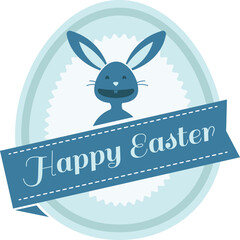 Fototapeta premium Digital png illustration of happy easter text with bunny on transparent background