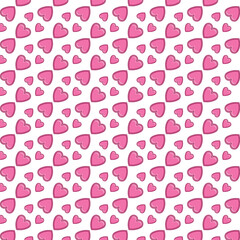 Digital png illustration of pink pattern of hearts on transparent background