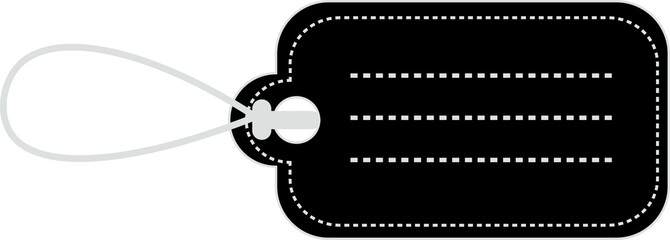 Digital png illustration of black label with copy space on transparent background