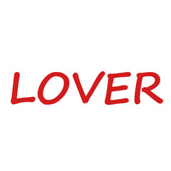 Digital png illustration of red lover text on transparent background
