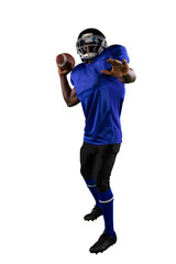 Digital png photo of african american male american football player on transparent background © vectorfusionart