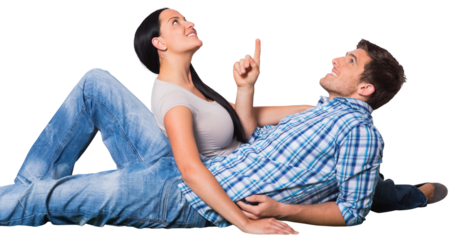 Digital png photo of happy caucasian couple on transparent background