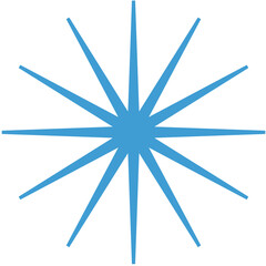 Digital png illustration of blue star on transparent background