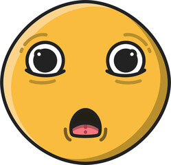 Fototapeta premium Digital png illustration of shocked emoji symbol on transparent background