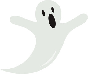 Digital png illustration of white ghost on transparent background