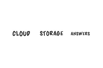 Digital png illustration of cloud storage answers text on transparent background