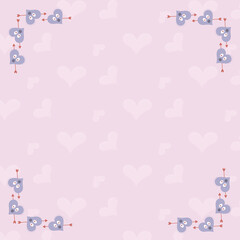 Digital png illustration of hearts symbols and copy space on pink and on transparent background