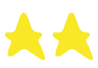 Digital png illustration of two yellow stars on transparent background