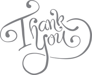 Digital png illustration of thank you text on transparent background