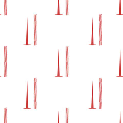 Digital png illustration of red nail and screw pattern on transparent background