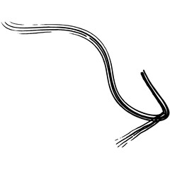 Digital png illustration of black arrow on transparent background