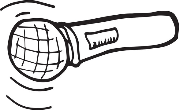 Digital png illustration of microphone symbol on transparent background