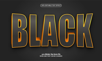 Black 3d editable premium vector text effect