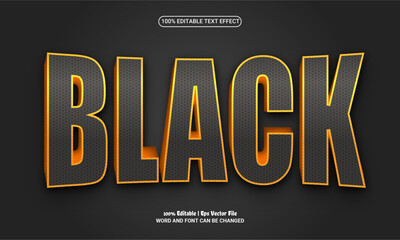 Black 3d editable premium vector text effect