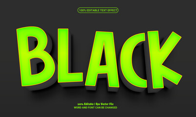 Black 3d editable premium vector text effect