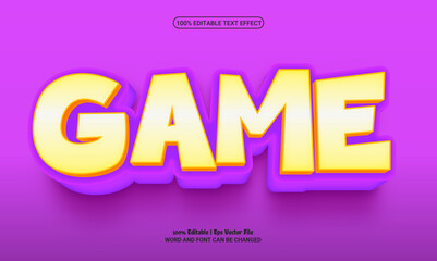 Game 3d editable premium vector text effect