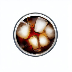 Fototapeta na wymiar A glass of cola with ice cubes and straw isolated on a white background .Generative AI 