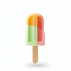 Colorful ice cream on a stick isolated on a white background. Generative AI 