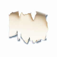 Ripped paper over transparent or white background, PNG, Generative AI 
