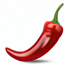 Red hot chili pepper isolated on white background. 3D illustration. Generative AI 