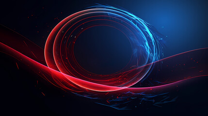 Obraz premium Future technology abstract background design. Wirl circular and lines element. Futuristic technology concept. Horizontal banner template for cover. Vector illustration