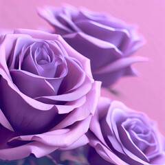 beautiful vintage roses, large Purple artificial roses large, isolated on a white background. Generative AI 
