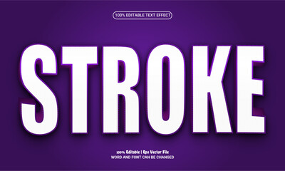 Stroke 3d editable premium vector text effect