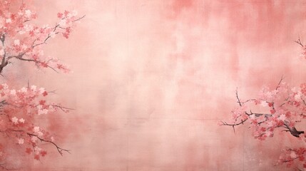 桜が描かれている和紙の背景素材
